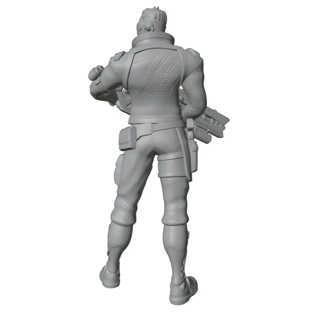 1/24 classic gun-ready stance, functional tactical combat suit design, armed soldier model, mini 3D printed statue, not colored