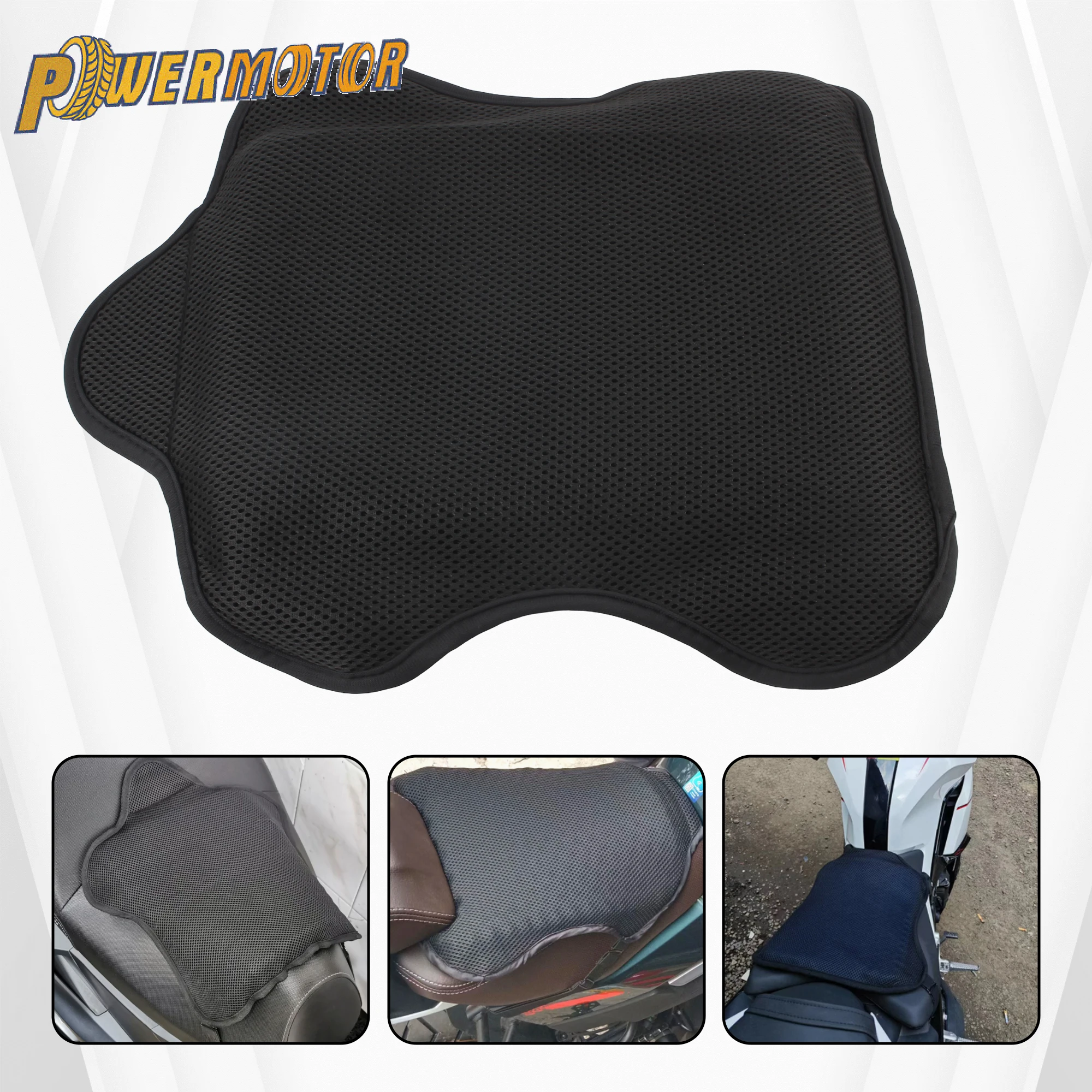 

Universal Motorcycle Gel Seat Cushion Breathable Anti Slip Shock Absorption Air Pad Cover for Cafe Racing Scooters Motocross