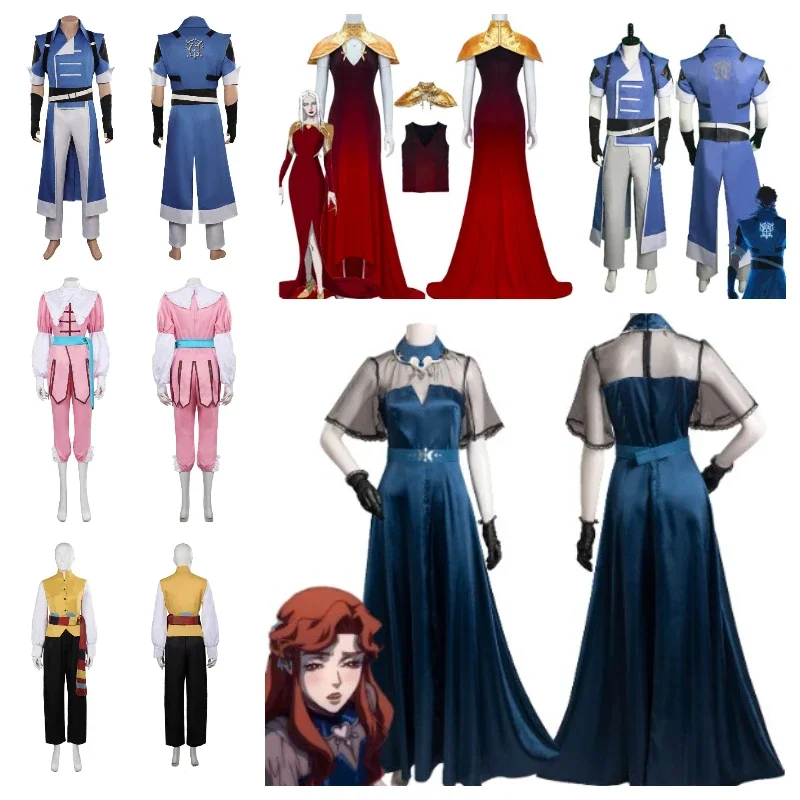 

Костюм для косплея Lenore, аниме Castlevania, длинное платье, перчатки, наряды, карнавальный костюм на Хэллоуин