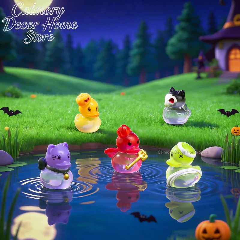 1 Set Halloween Pumpkin Demon Little Yellow Duck Cute Diy Ornament Accessories Mini Tabletop Ornament Desk Decoration Home Decor