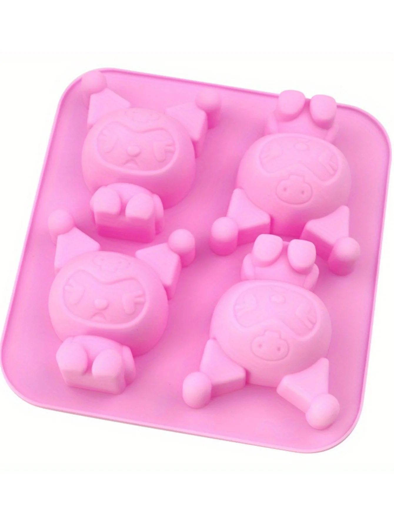 1pc HelloKittys Kuromi Cinnamoroll Siliconen Bakvorm 4-Cavity Food Grade Flexibele DIY Mold voor Cake Chocolade Desserts