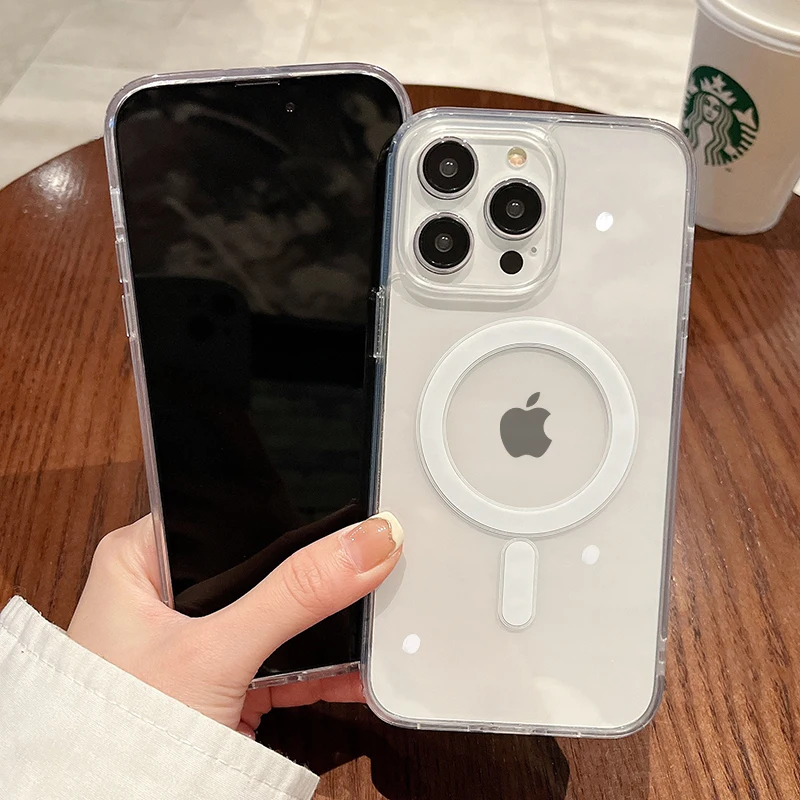 Für MagSafe Magnetische Transparente Kabellose Ladehülle für iPhone 11 12 13 14 15 16 17 Air Pro Max Plus Mini Stoßfeste PC-Abdeckung – Detail 7