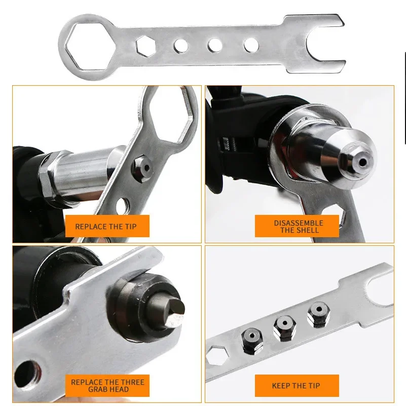 Pistola Rivettatrice Elettrica Professionale, Accessori per Estrazione Nuclei, Adattatore per Trapano Rivettatore Senza Fili, Utensili per Inserto Dadi
