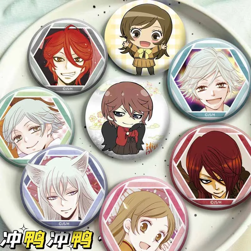 Nanami Tomoe Mizuki Sofy Button Pins Handmade Round Cartoon Brooch Anime Kamisama Kiss Badge Backpacks Clothes Hat Jewelry Gifts
