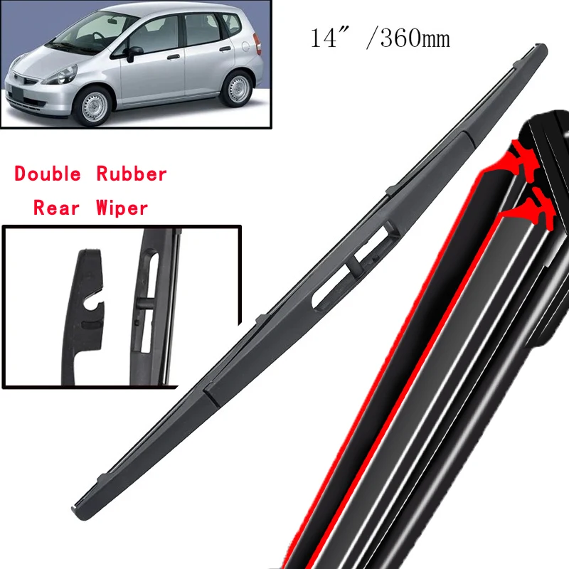 

Car Wiper 14" Rear Wiper Blade For Honda Fit Jazz 2001- 2008 Windshield Windscreen Clean Tailgate Window Car Rain Brush