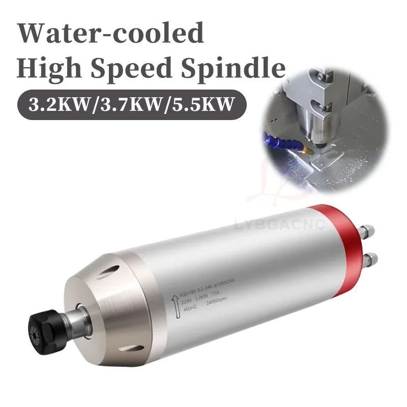 LY Water Cooling Spindle Motor for Woodworking Stone Material Carving and Milling Machine Use 3.2KW 3.7KW 5.5KW High Power