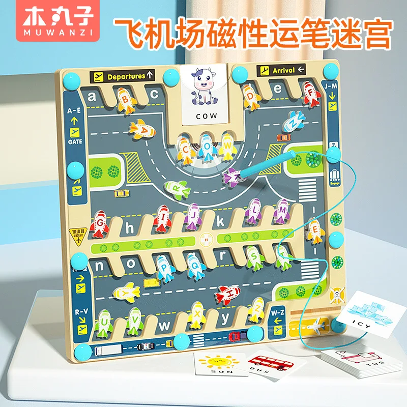 

Магнитный лабиринт движения в аэропорту, счетная доска с классификацией цвета, прогулка с мячом, детские игрушки-головоломки, XT175