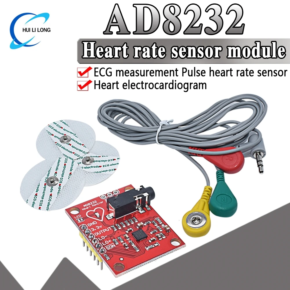 Модуль WAVGAT Ecg AD8232, комплект модуля датчика мониторинга ЭКГ импульсного сердца для Arduino UNO R3