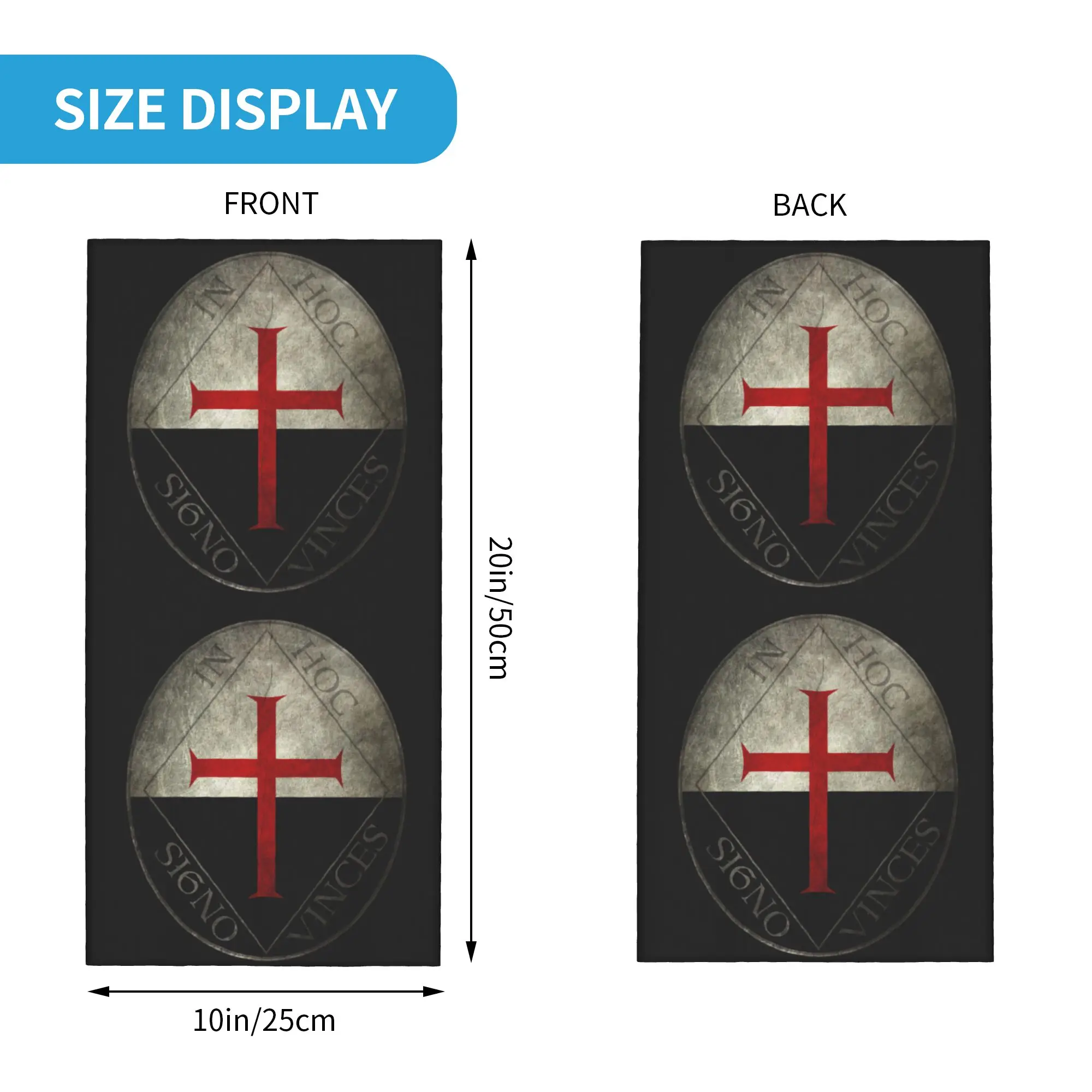 Templar Knight Jerusalem Cross Seal Medieval Warrior Symbol Winter Headband Neck Warmer Hunting Tube Scarf  Face Bandana Gaiter