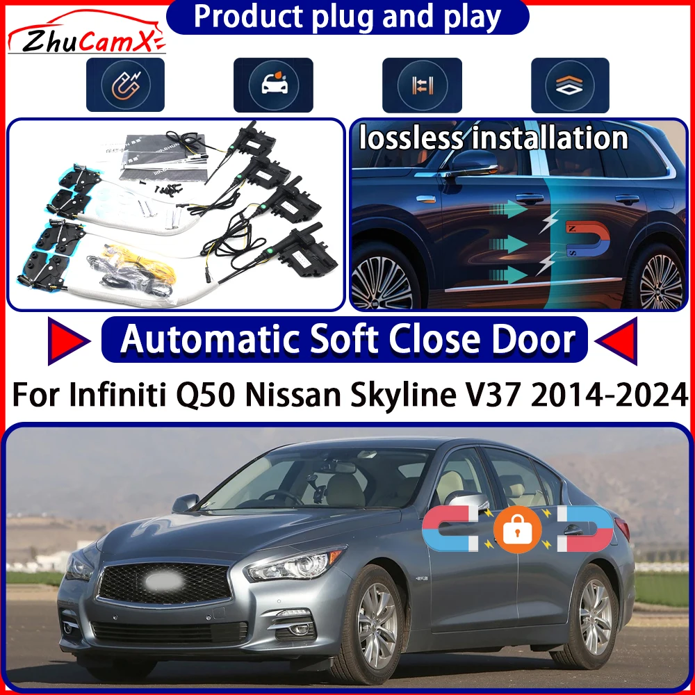 Door Lock Actuator for Infiniti Q50 Nissan Skyline V37 2014-2024 Soft Close Door Kit Power Latch System Auto Pull Door Easy