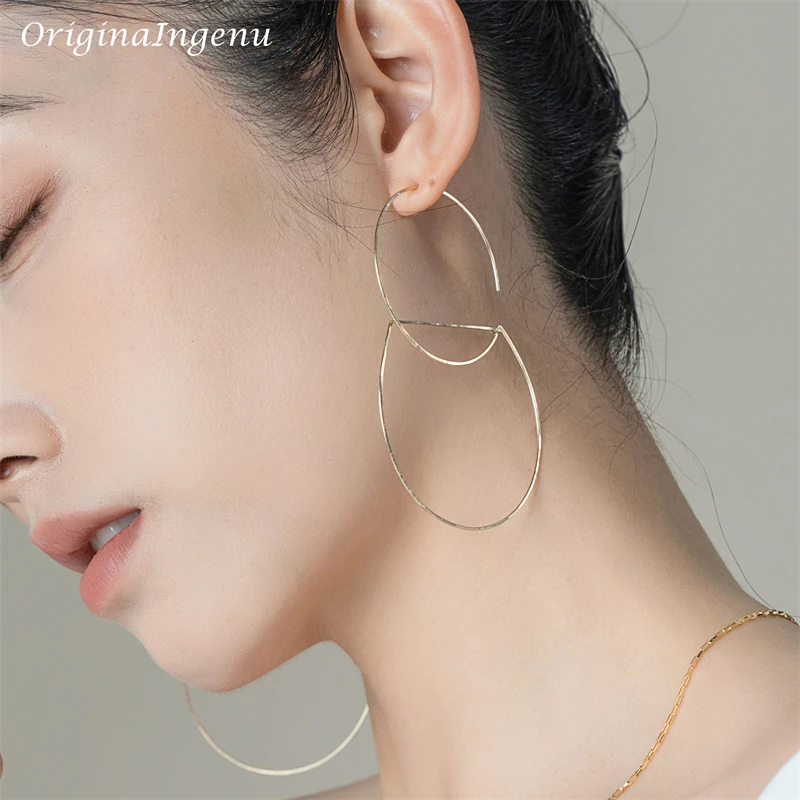 

Gold Filled Hoop Earrings Handmade Jewelry 925 Silver Brincos Pendientes Boho OrecchiniEarrings For Women Oorbellen