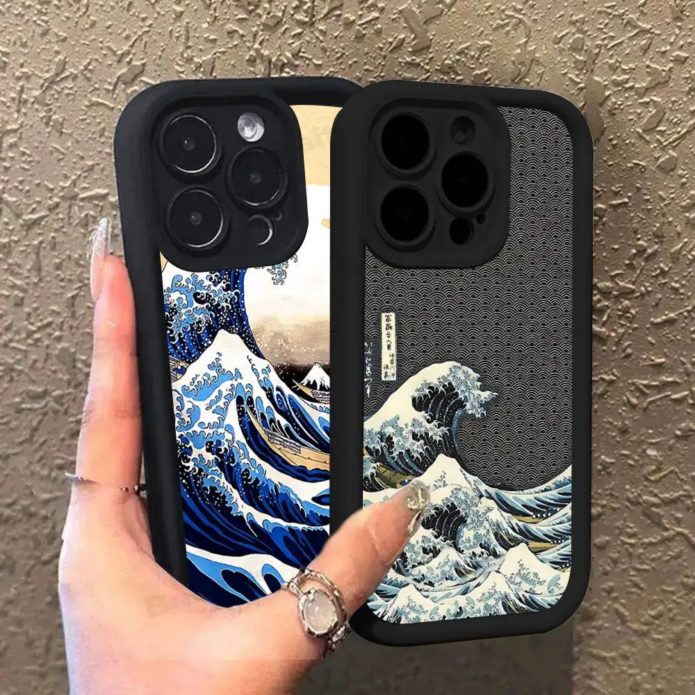 Kanagawa Great Wave Anime Handyhülle für iPhone 17 16 15 14 13 12 11 Pro Max Plus MINI Soft Cover