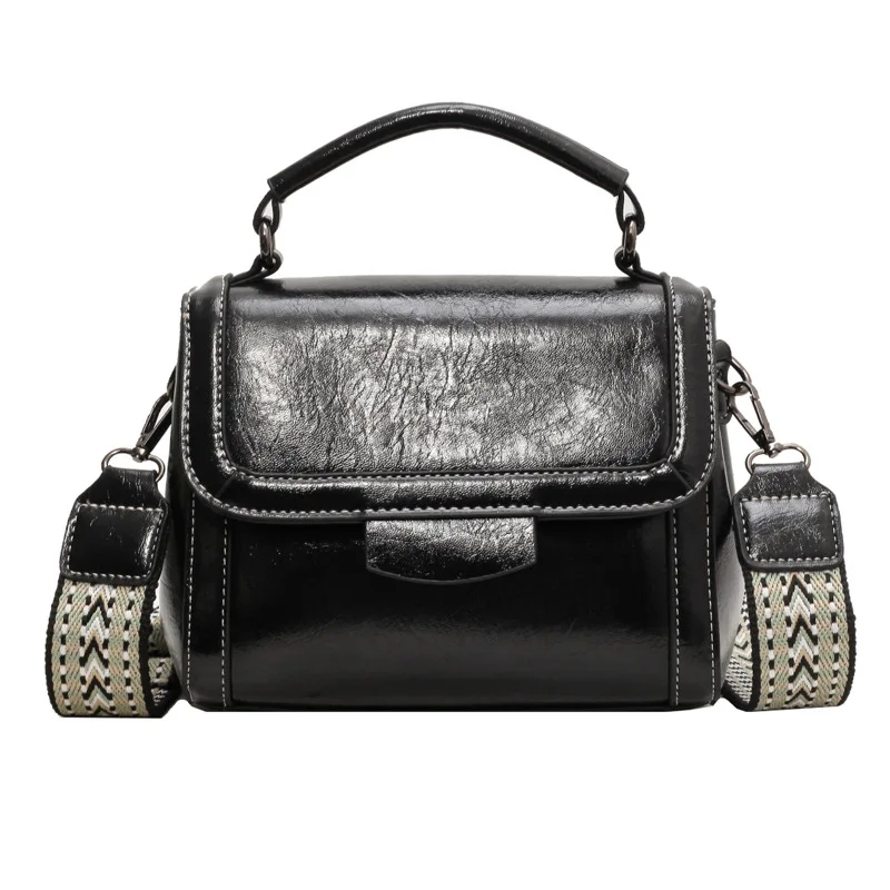 حقيبة كتف كلاسيكية لعام 2025، محفظة كروس بحزام عريض، حقيبة نسائية بمقبض علوي بسيط من اليوم إلى الليل، حقيبة حبال كاجوال #5