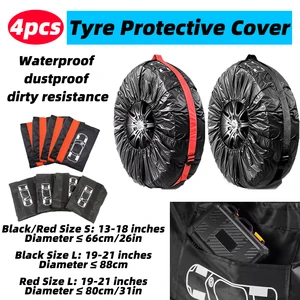 4-Piece Car Tire Covers Waterproof, Dustproof, and Dirt-Resistant Spare Tire Covers for 13-18 Inch / 19-21 Inch Tires