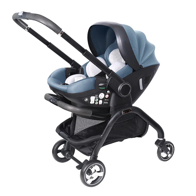 Kidilo Kinderwagen mit Korb 3-in-1-Taschenauto für Neugeborene, Zwei-Wege-Laufartefakt für Babys