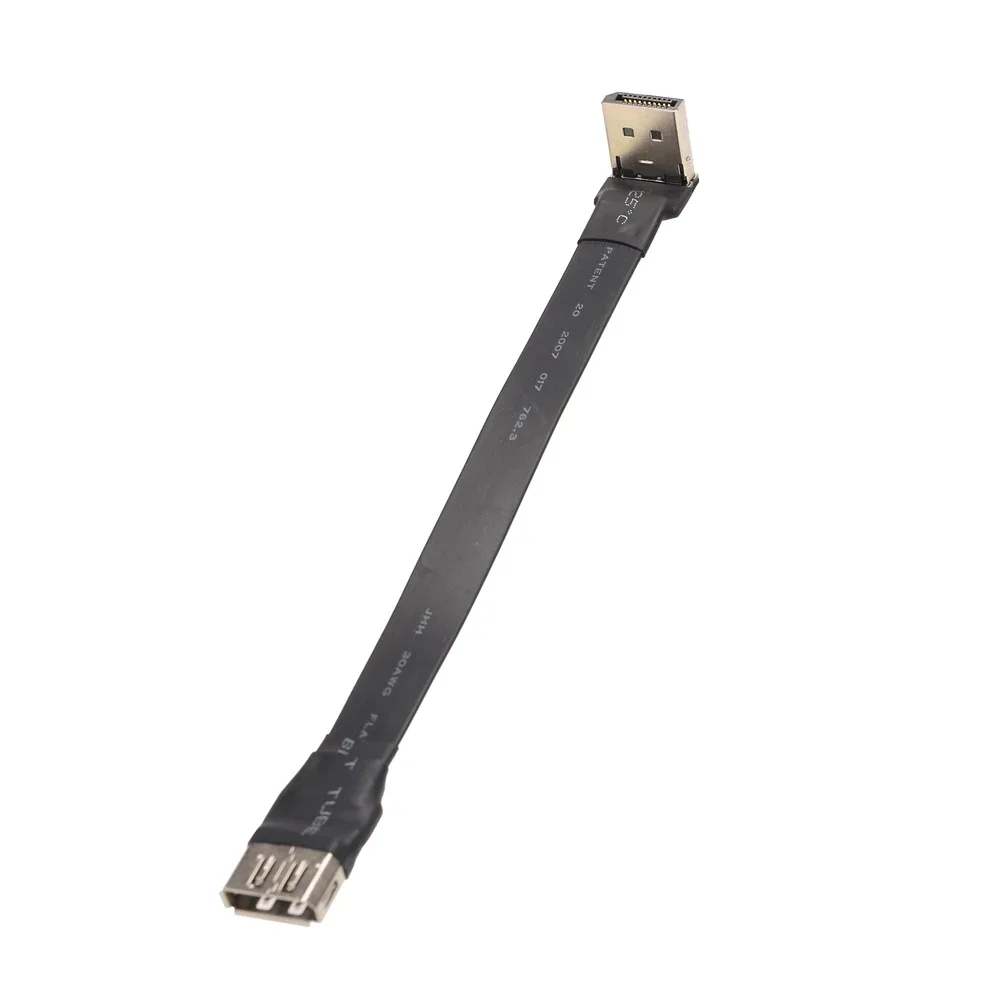 Cable de extensión DisplayPort V1.2 DP a DP 4K 60Hz adaptador en ángulo de 90 grados 5CM-3M puerto de pantalla FPC Cable plano hembra-macho