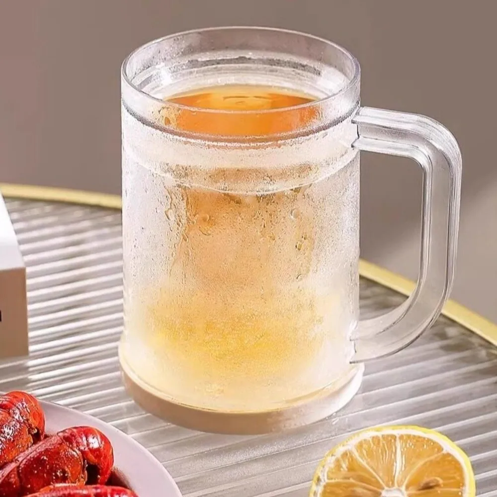 Plastic Cold Drink Chilled Cups Washable Large Capacity Ice Coffee Cup Reusable Transparent Double Interlayer Cup Barbecue