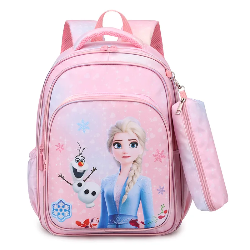 Disney New Frozen School Bags For Girls Elsa Anna Primary Student Shoulder Orthopedic Backpack Grade 1-3 Large Capacity Mochilas