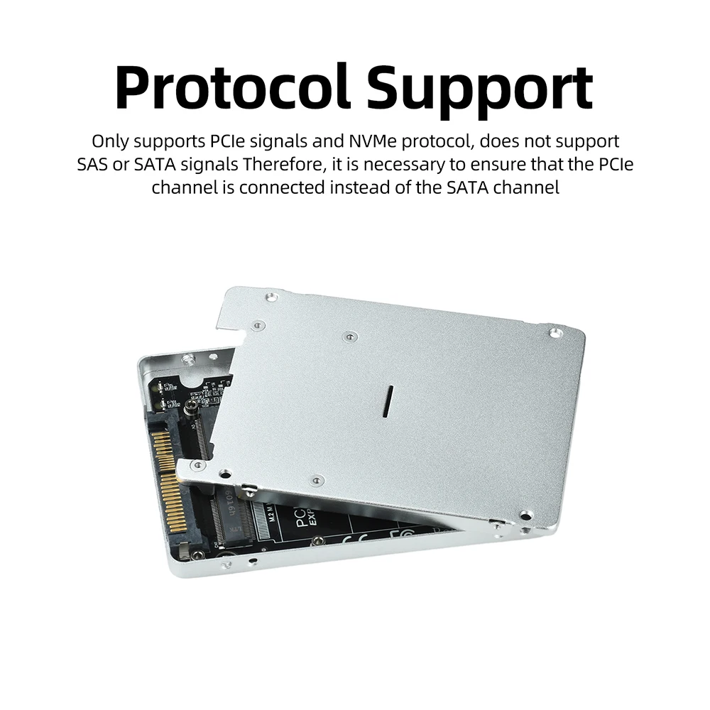 M.2 SSD To U.2 Adapter Card M.2 NVMe SATA-Bus NGFF SSD To PCI-e U.2 Adapter 32Gbps Hard Disk Adapter Card PC-E3.0X4 with Case