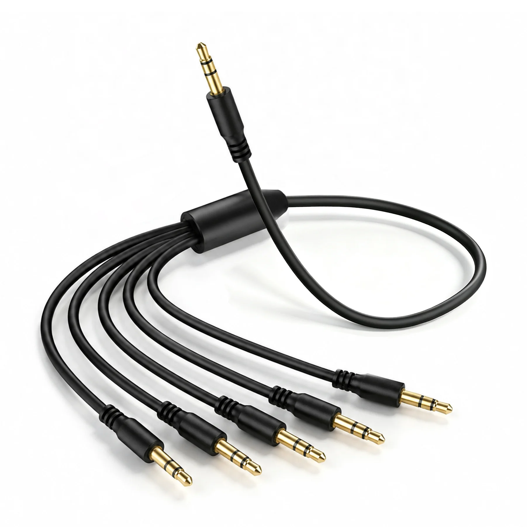 3.5mm TRS Stereo Audio Splitter Cable 0.5M Gold‑Plated Male to Male Jack Adapter for PC Laptop Earphones Headphones Speakers