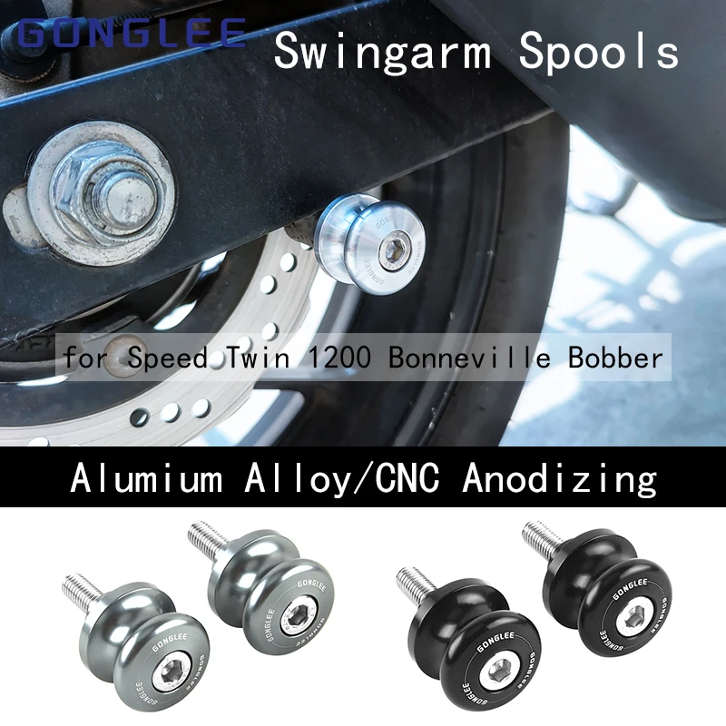 Swingarm Spools for Triumph Scrambler 1200 X XE/XC Speed Twin 1200 Bonneville Bobber Thruxton Stand Screws