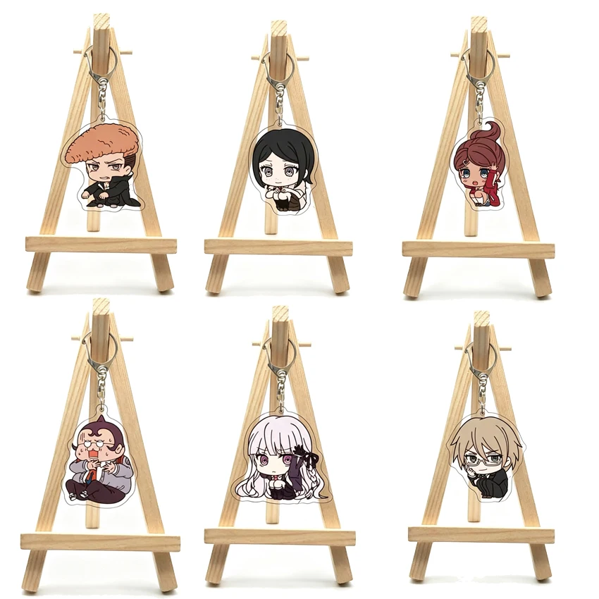55MM Anime Super Danganronpa 2: Goodbye Despair Figure Naegi Makoto Kirigiri Kyōko Togami Byakuya Acrylic Keychain Cute Gifts