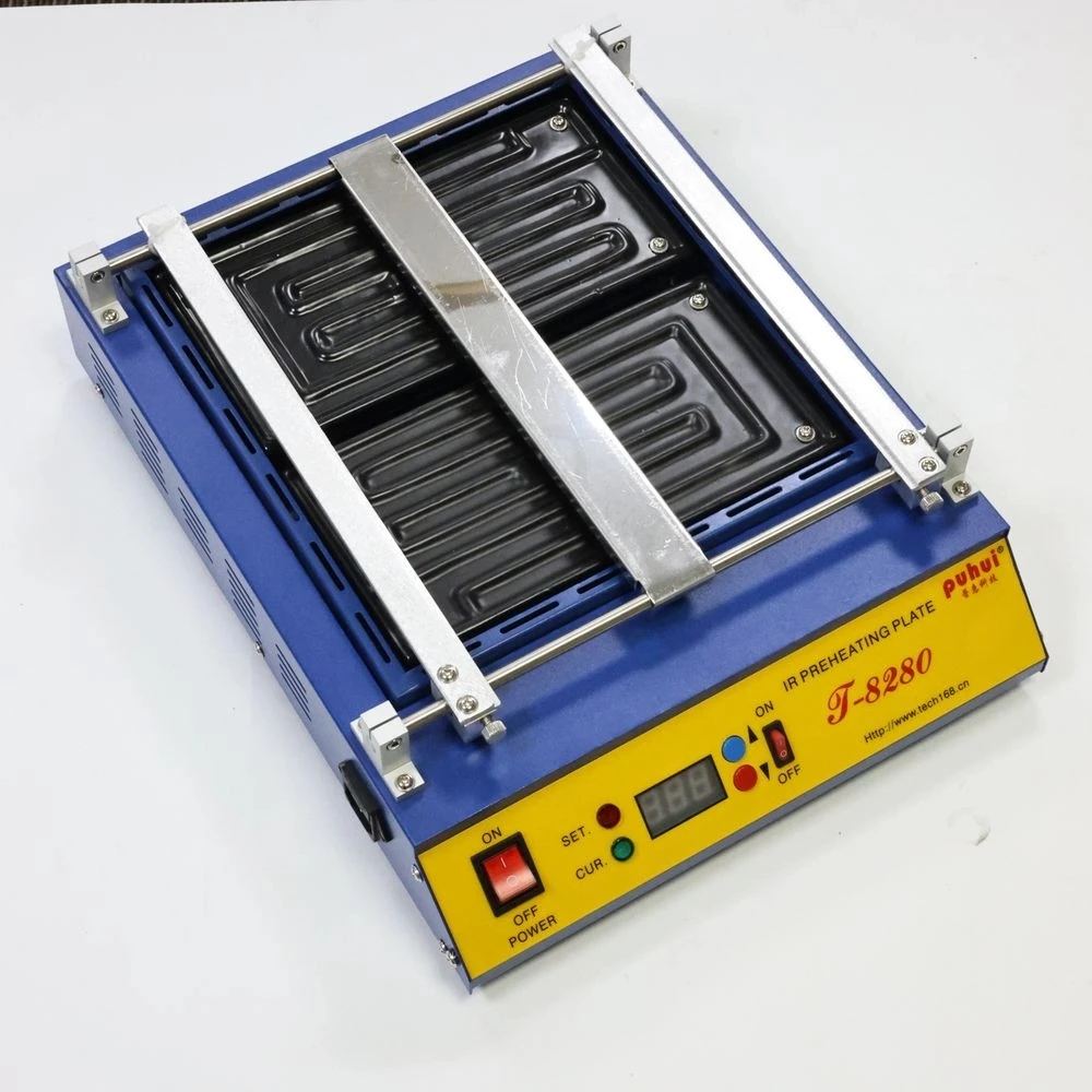 

T-8280 PCB Preheater IR Infrared Preheating Station Preheat Plate SMD Rework Station 0-450degree Celsius Solder Repair 110V/220V
