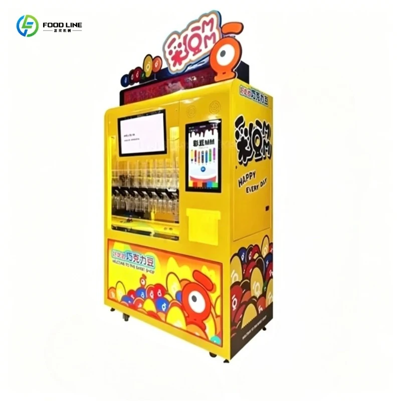 2026 New Candy Vending Machine 7 Hopper Chocolate Bean Dispenser for Playground Customized