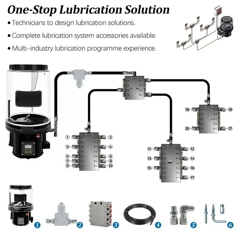 12V Automatic Grease Central Lubrication System 24V Electric Grease Lubrication Pump for Excavator