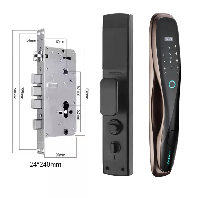 001 TUYA WiFi Smart Security Door Lock with Camera Password & Fingerprint Access APP Controlled Remote Unlock Automatic Features