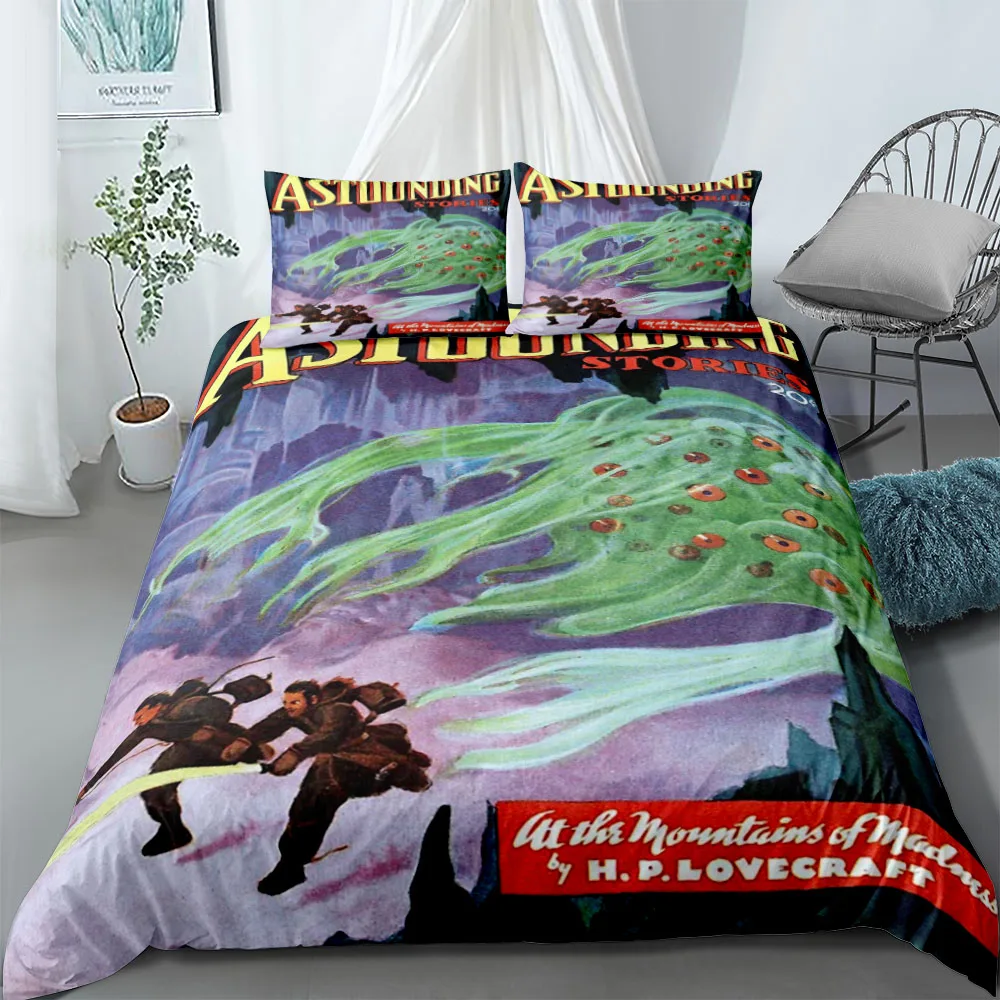 مجموعة غطاء لحاف قصص مذهلة من الاتحاد الأوروبي، مفارش سرير مزدوجة الملك الأمريكي التوأم بحجم كوين كامل #1