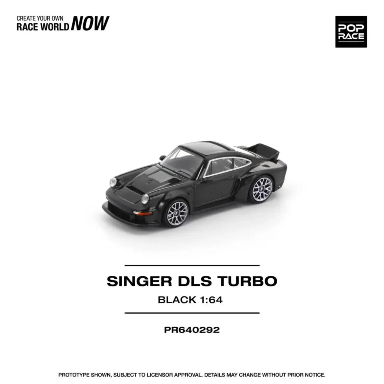 

PreSale POP RACE 1:64 Singer 911 DLS Turbo 964 Road Black Diecast Car Model Collection Toys