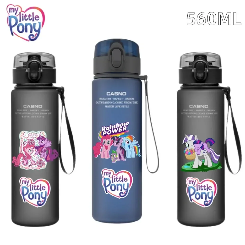 New Anime 560ML Pony Series Water Bottle Portable Children's Plastic Outdoor Sports Large Capacity Water Bottle Birthday Gift