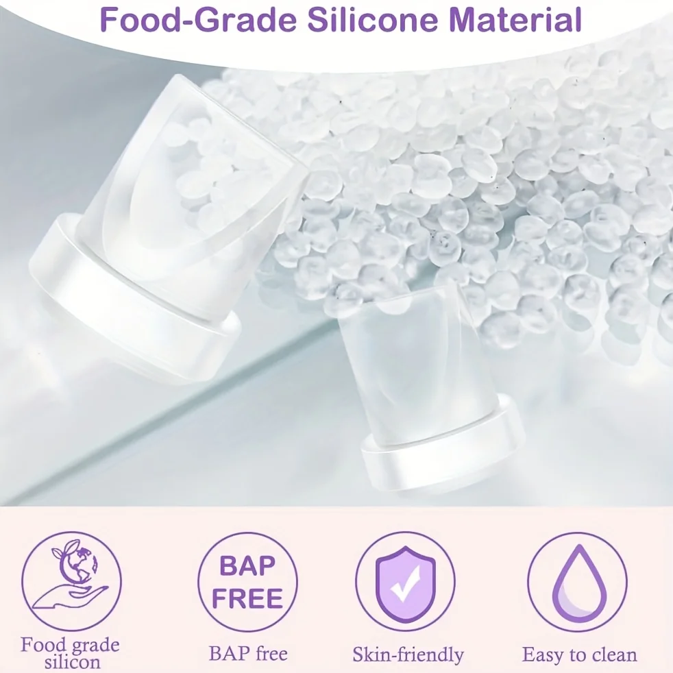 4 Duckbill Valves and 2 Silicone Diaphragms for Momcozy V1/V2 Wearable Breast Pump Replacement Parts, Breast Pump Seals