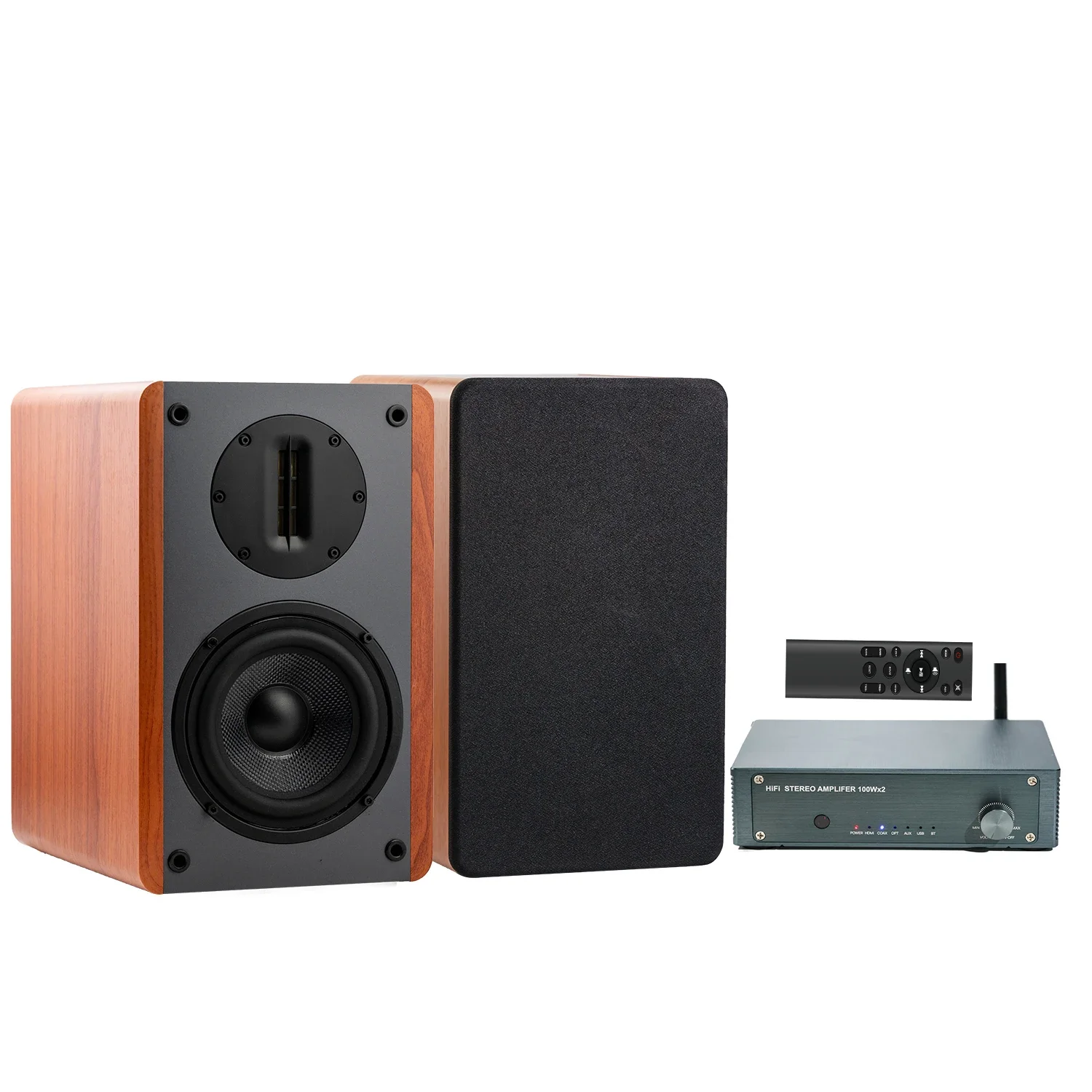 200W 2.0 HiFi Speaker Soundbar Bookshelf Bluetooth Speaker Home Theatre Wooden Music Speakers For TV PC Subwoofer Ribbon Tweeter view 3