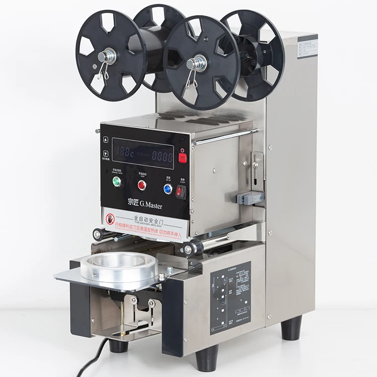Electric Fully Automatic New Heat Sealing Machine With Dual Voltage For Plastic Tea Jelly Boba Milk Tea Cups Beverage Bottles - view 6