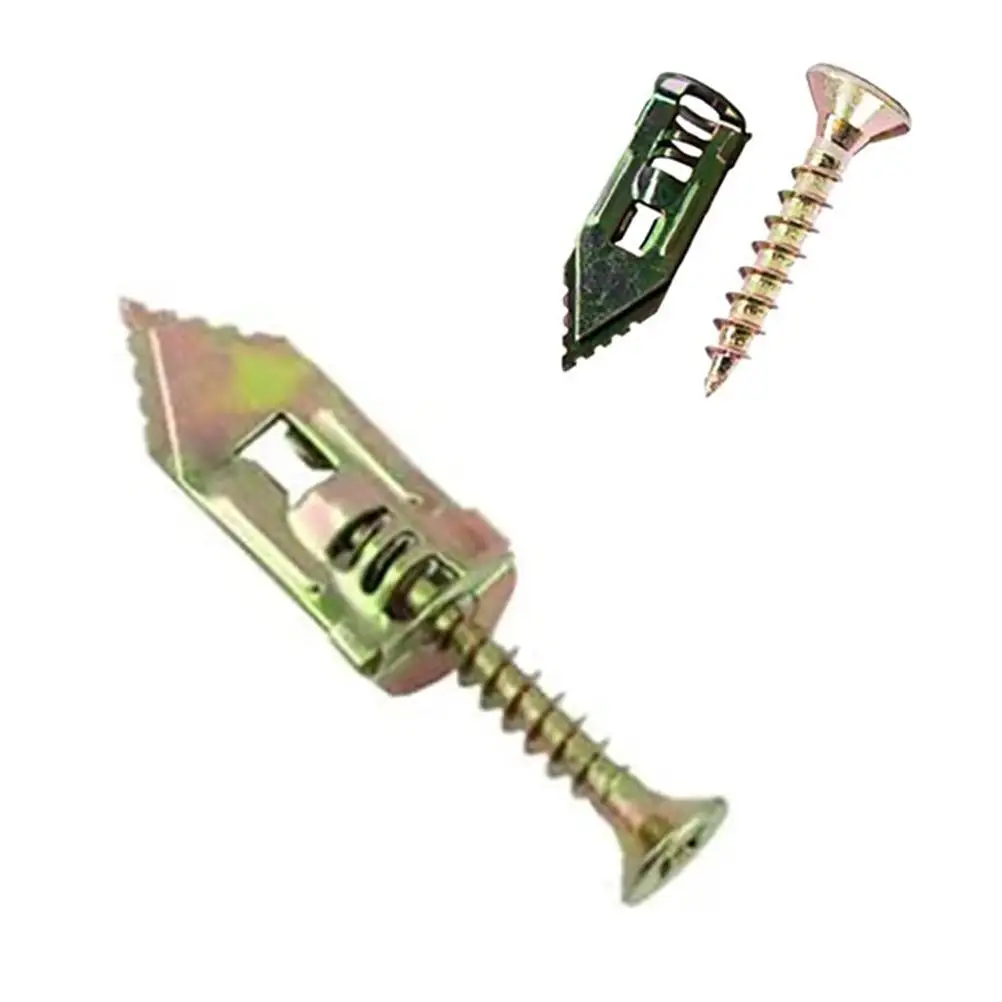 Expansion Screws Set Strong Quick Installation Zinc Plated High Hardness Rust Resistance Self Drilling Anchors for Maintenance