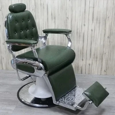 AAMen's Retro Oil Head Hairdressing Chair Hair Saloon Dedicated Hair Salon Hair Cutting Lifting Reclining Chair