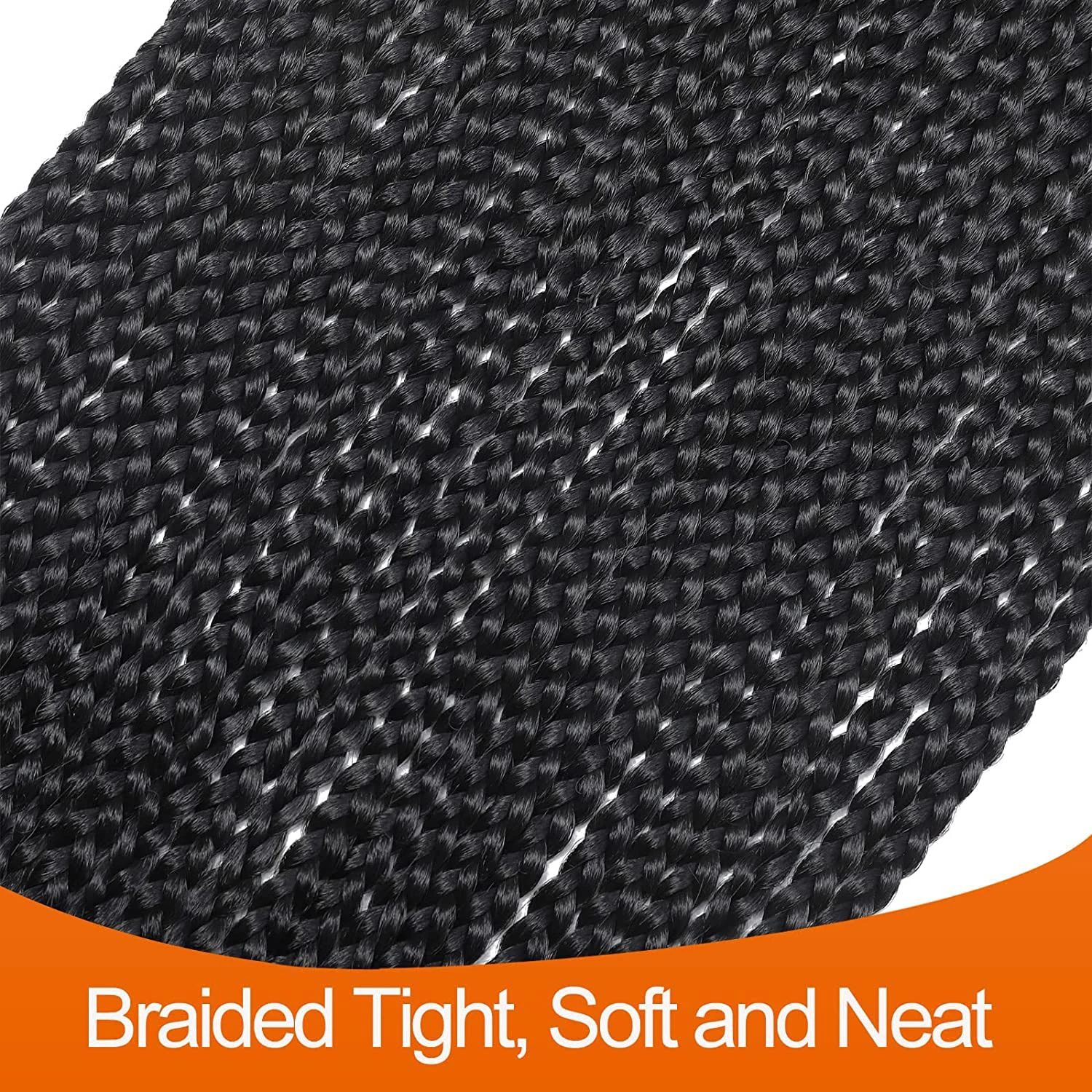 1/5 confezioni di trecce a scatola all'uncinetto 90 fili Trecce a scatola della dea Capelli all'uncinetto Capelli all'uncinetto pre-loop per donne nere sintetiche