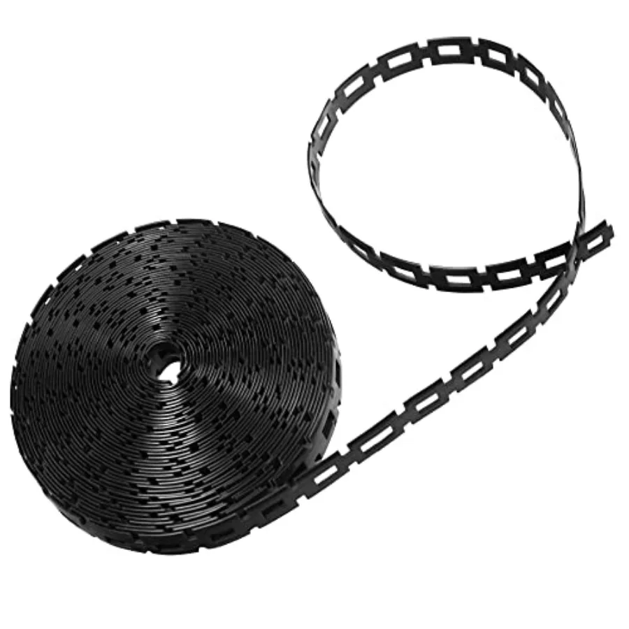 

50 Feet Plastic Chain Lock Tree Tie, 1/2 Inch Wide Adjustable Tree Support Straps for Staking, Flexible Reusable Cable Plant Tr