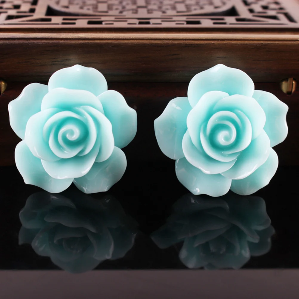 

50Pcs Resin Rose Flower Accessories Assorted Colors Flatback Beads for DIY Jewelry Making Hair Phone Case Decorations 10mm