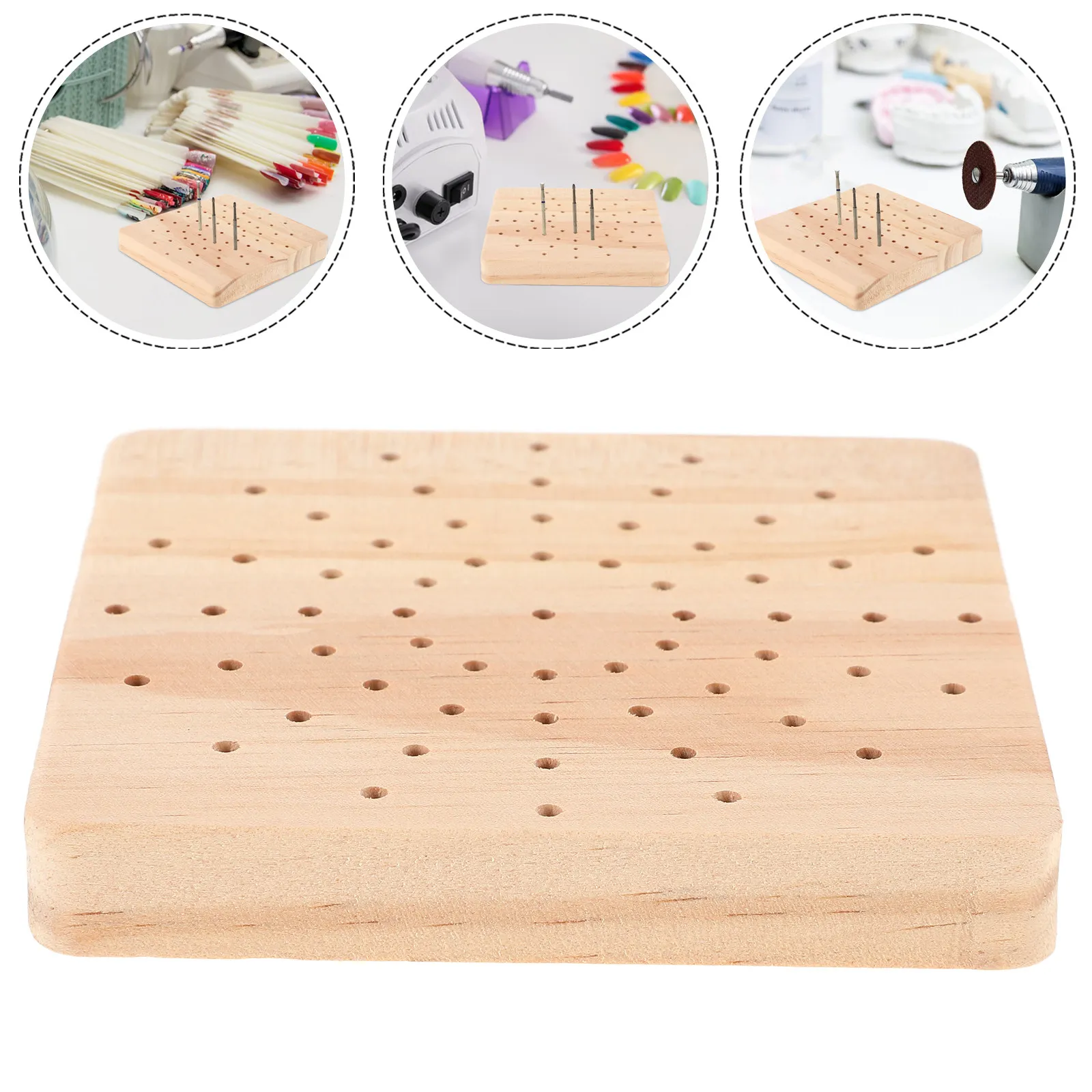 

Деревянный держатель для насадок для маникюра, для салона и домашнего использования, компактный настольный органайзер, подставка для хранения насадок и инструментов для маникюра