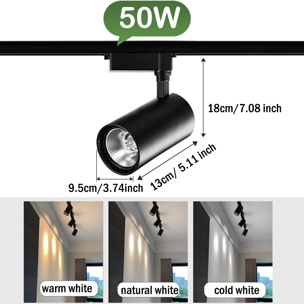 Spoorlicht 50W Hoge heldere plafondlamp Spoorlicht Railverlichting Spots Led voor keukenverlichting Slaapkamer Home Track Daklamp - afbeelding 2