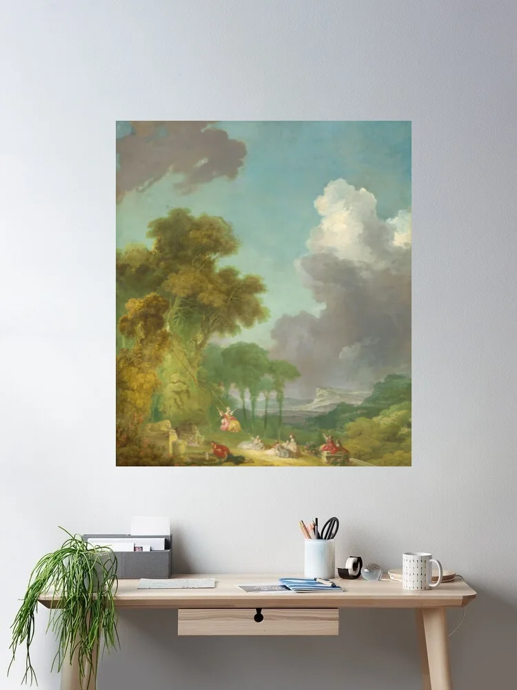 Фото Плакат на холсте The Swing Jean Honoré Fragonard, настенная живопись для домашнего декора