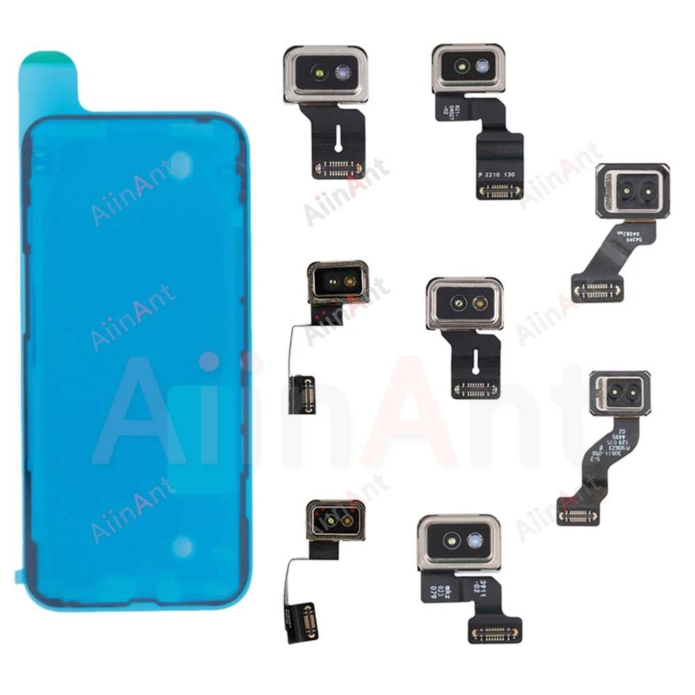 Pegatina impermeable + Flex para iPhone 12 13 14 15 Pro Max Plus mini Cable flexible de Sensor Lidar de luz ambiental de proximidad