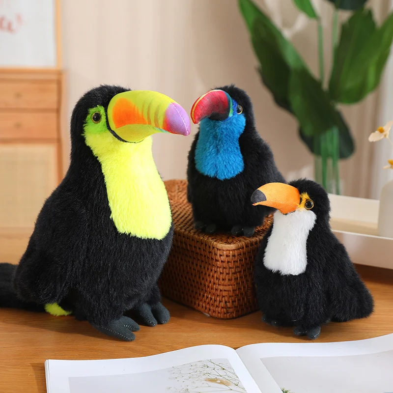 20/30/40CM 4 Colors Simulation Toucan Tropical Forest Bird Doll Creative Decoration Enlightenment Toy For Teenagers and Kids