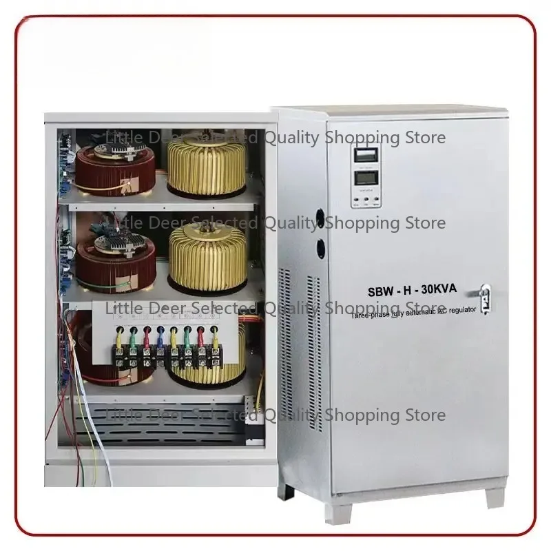 Three -Phase Servo Motor Stabilizer 220v 380v 415v Avr 30kva 50kva 60kva  Industrial Stabilizer SBW-H-30KVA