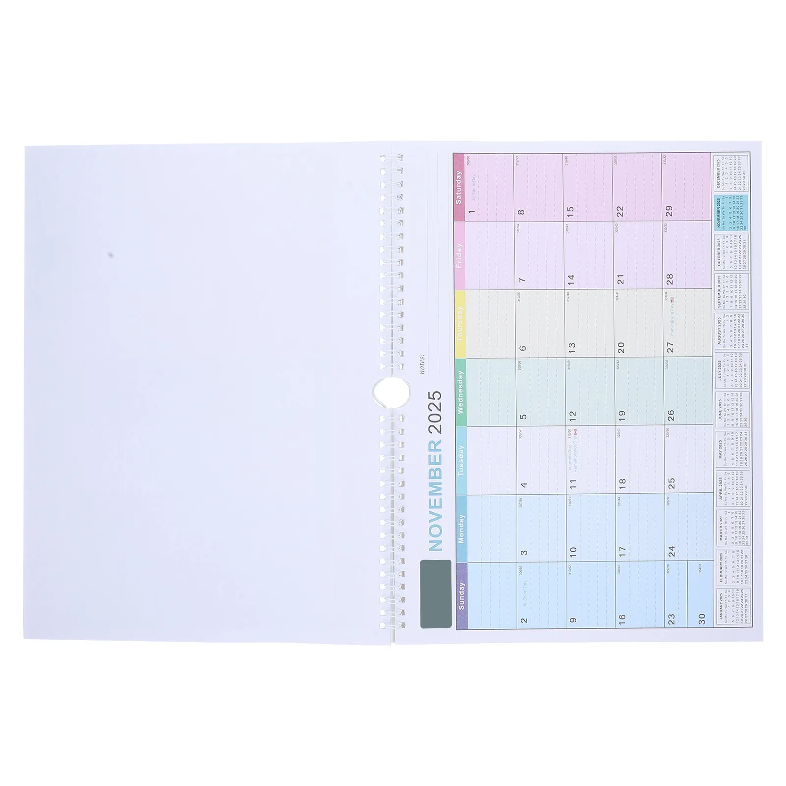 

Paper Wall Hanging Calendar Months Holidays Home Office Minimalist Vertical Spiral Flip Planner Aesthetic Yearly Organizer Fsc