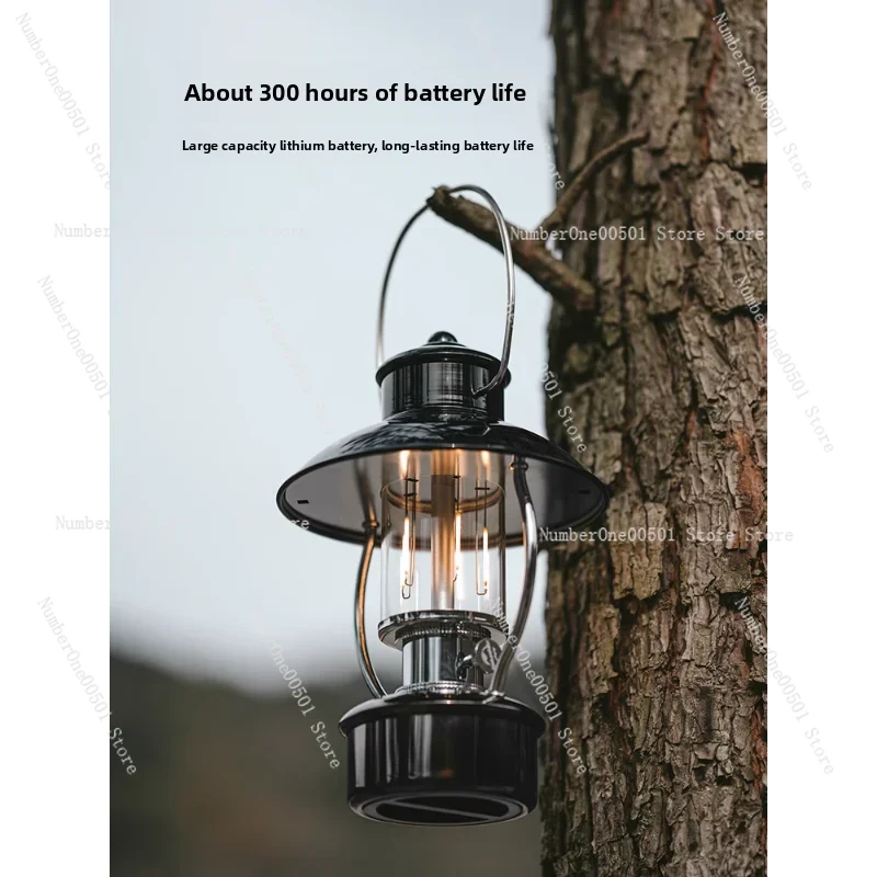 Lanterne de Camping Vintage, lumières extérieures rechargeables pour tente, lampe d'ambiance Portable avec longue durée de vie de la batterie, étanche