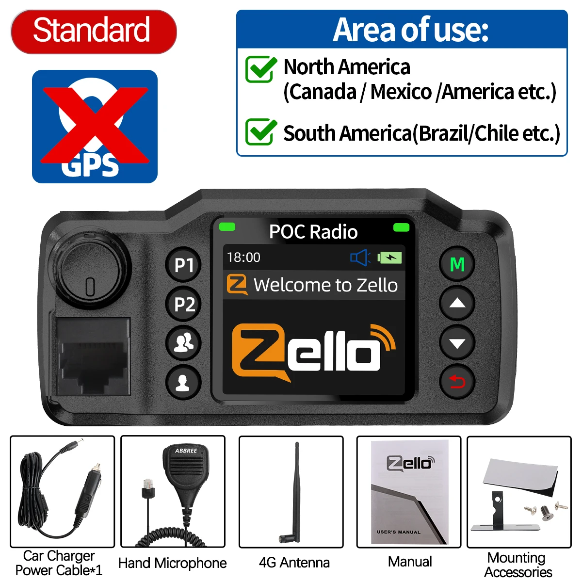 ABBREE GP-8900 Plus Mini POC Netwerk Autoradio Zello GPS Lange afstand 4G Android WiFi Dual SIM Voor Voertuigvloot Zoeken & Redding